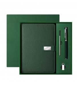 Small MOQ Customized Logo Luxury A5 A6 Pu Cover Corporate Gift Business Notebook Journal Set Box with Pen USB Gift Set